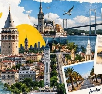 Referans tasarımdan İstanbul mimarisi ve Boğaz kolajı